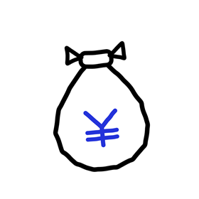 入金管理のイラスト（¥マークの入ったお金の袋）