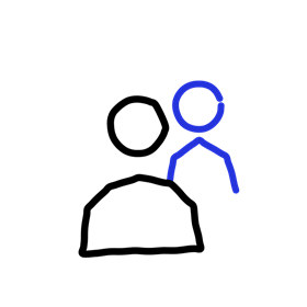 複数人で使うことを表す、2人の人物のイラスト
