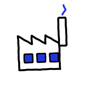 製造業を表す工場のイラスト